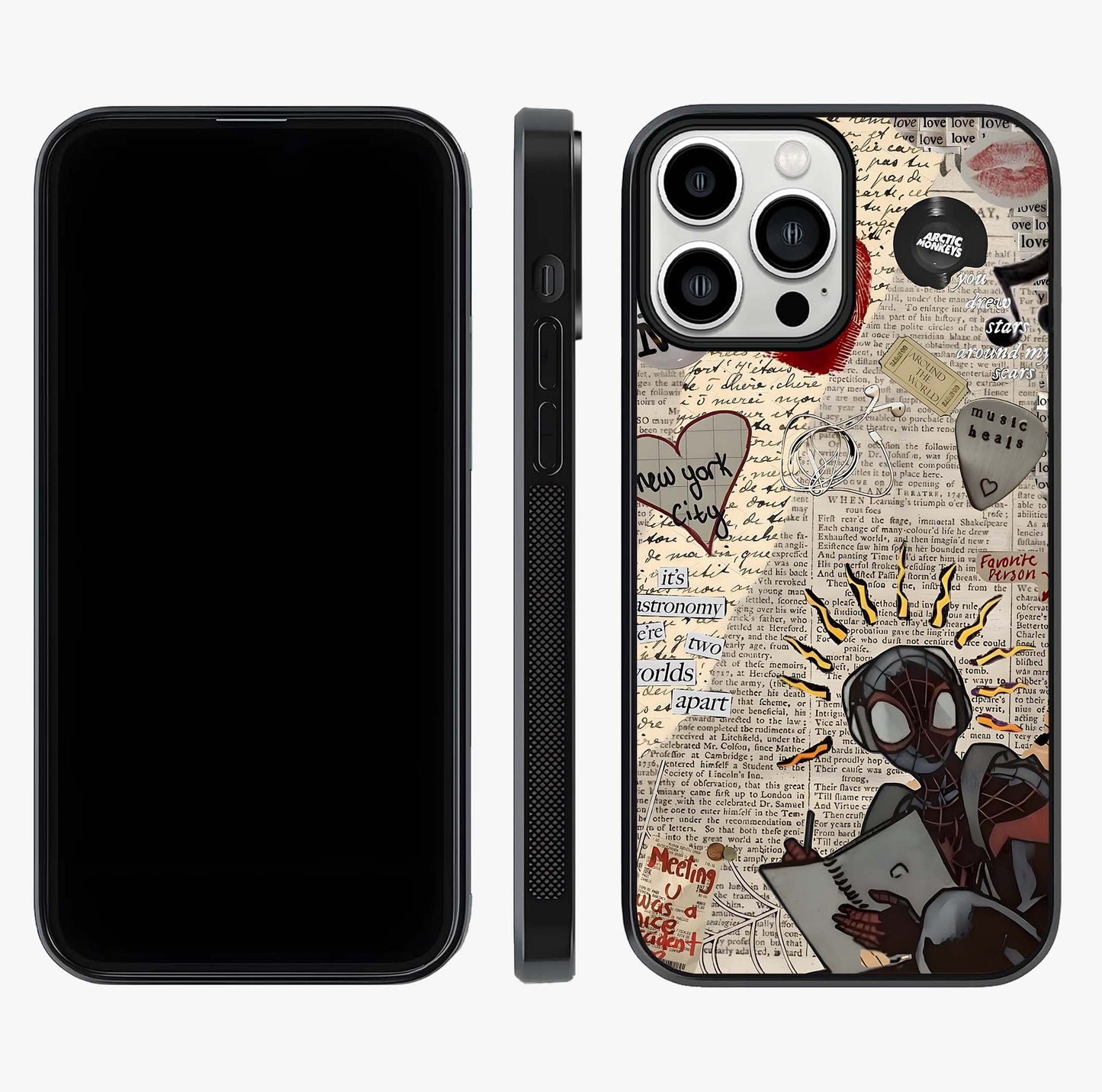 City Dream Sketch Glass Case displayed upright for full design visibility and premium finish.