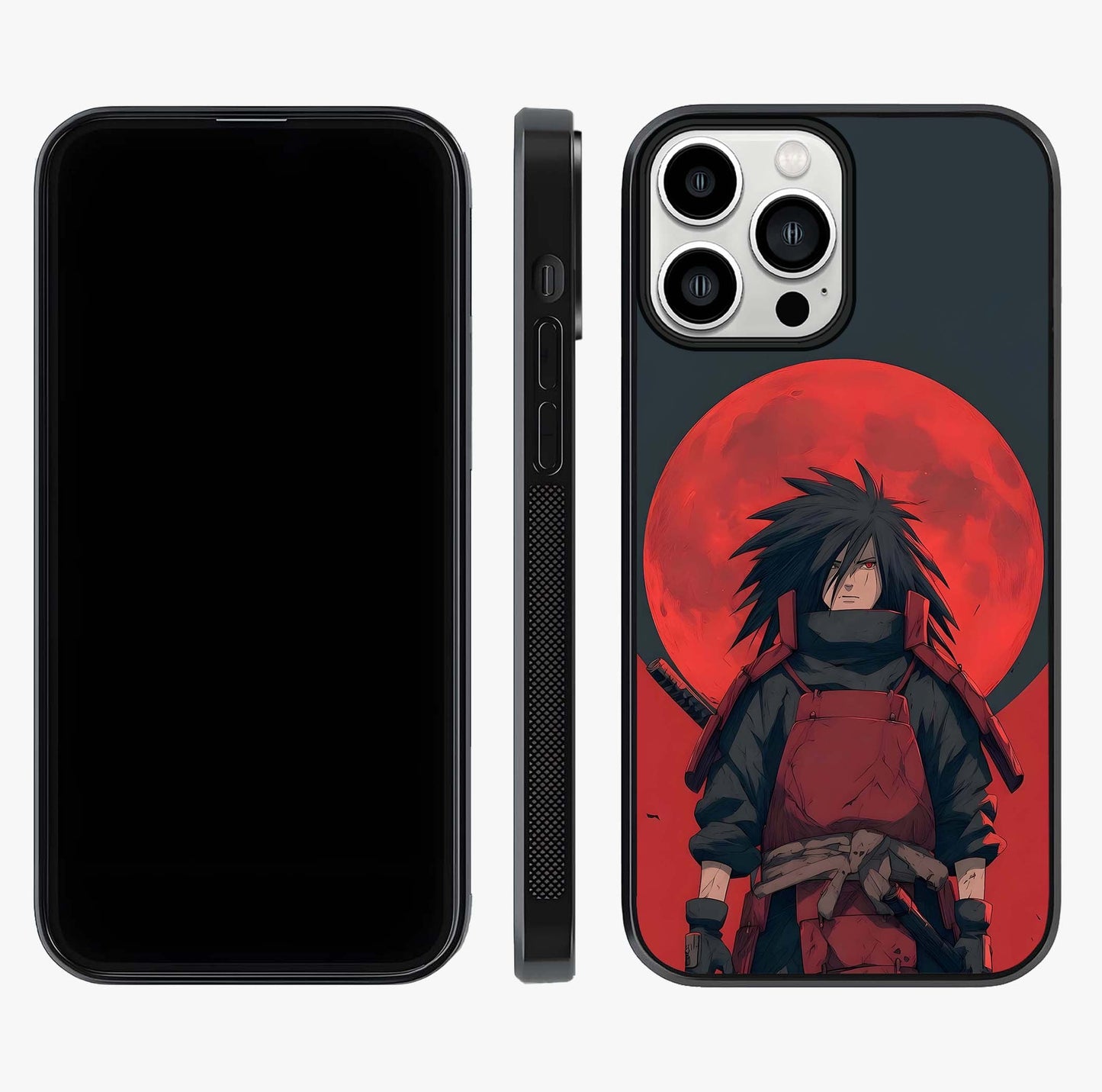 Crimson Moon Warlord Glass Case displayed upright for full design visibility and premium finish.