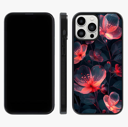 Dark Shade Of Flower Glass Case displayed upright for full design visibility and premium finish.