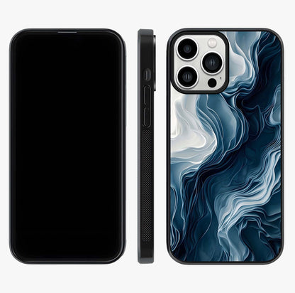 Ethereal Paper Marble Glass Case displayed upright for full design visibility and premium finish.