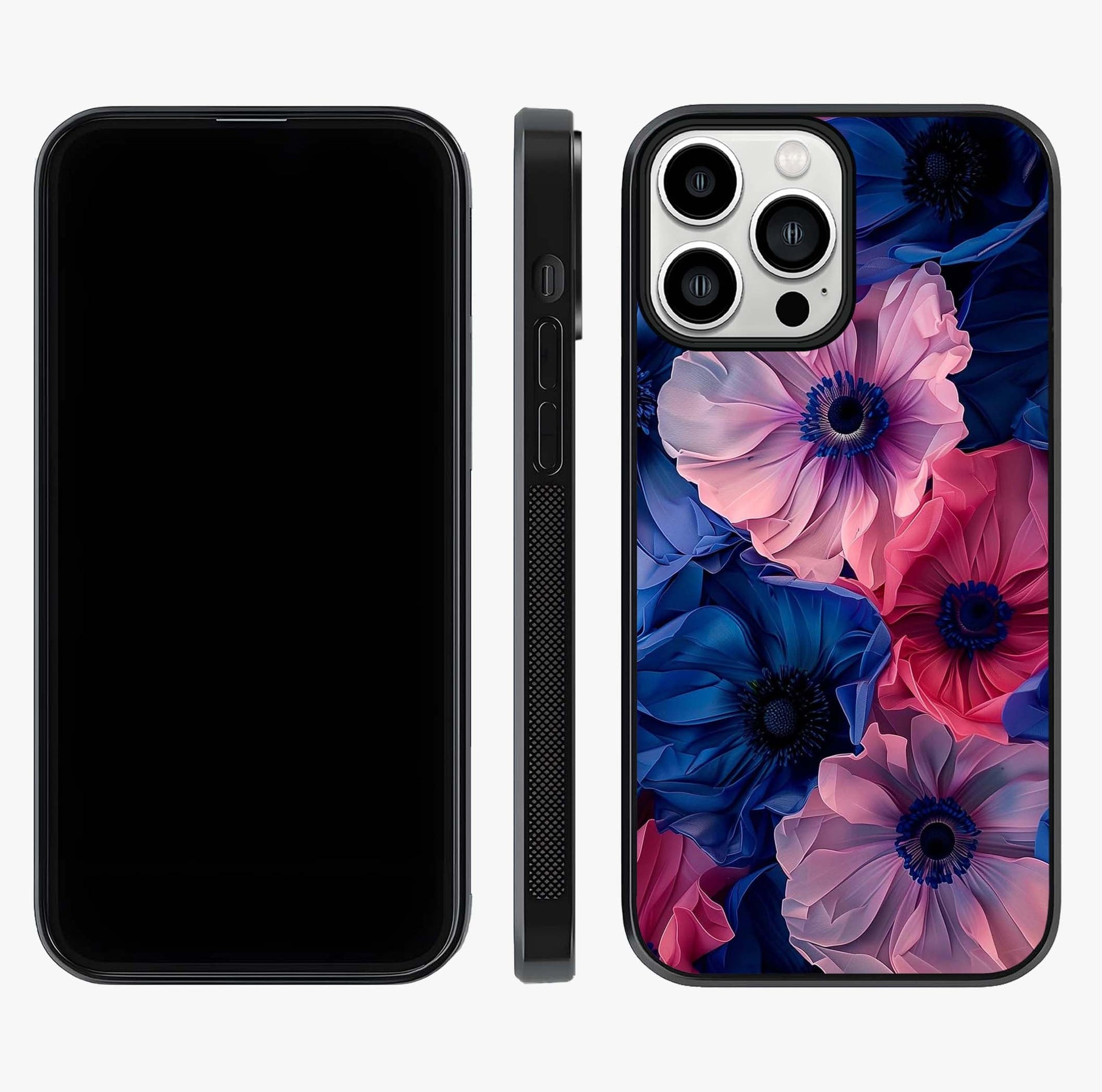 Flower Paper Art Pattern Glass Case displayed upright for full design visibility and premium finish.