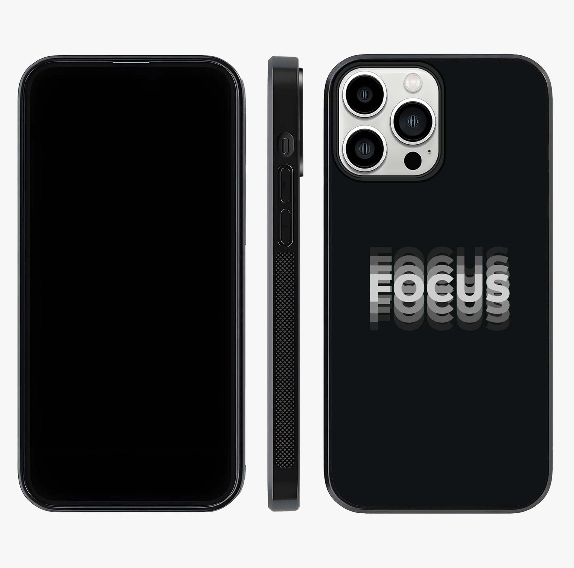 Focus Mode On Glass Case displayed upright for full design visibility and premium finish.