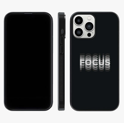 Focus Mode On Glass Case displayed upright for full design visibility and premium finish.
