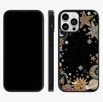 Galactic Jewel Stars Glass Case displayed upright for full design visibility and premium finish.