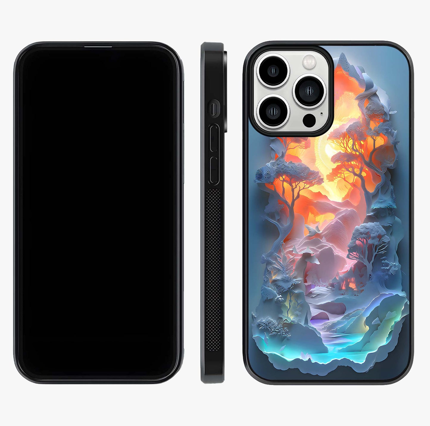 Glow Forest Portal Glass Case displayed upright for full design visibility and premium finish.