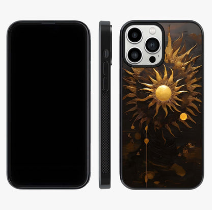 Golden Sun Majesty Glass Case displayed upright for full design visibility and premium finish.