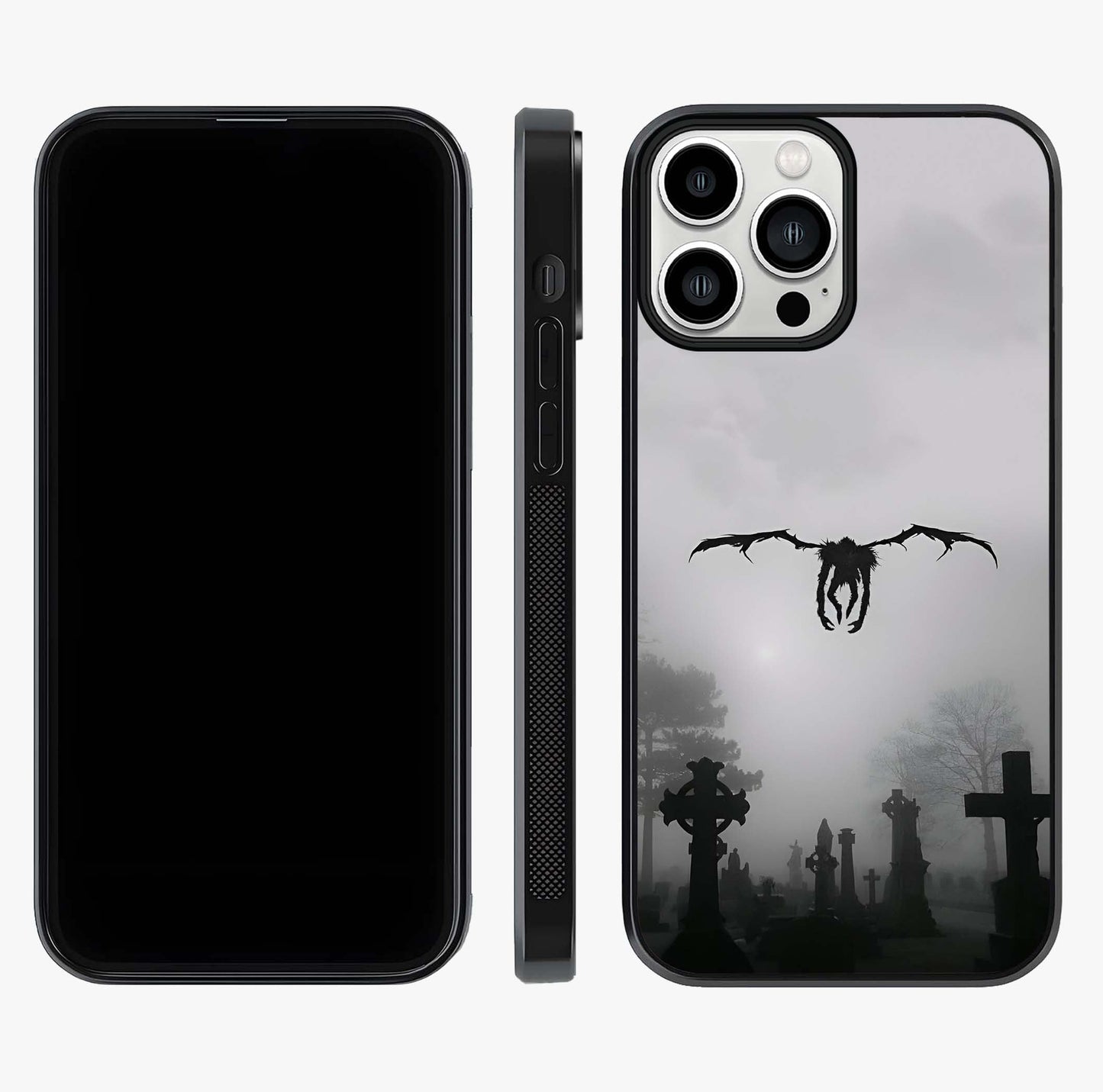 Graveyard Shadow Descent Glass Case displayed upright for full design visibility and premium finish.