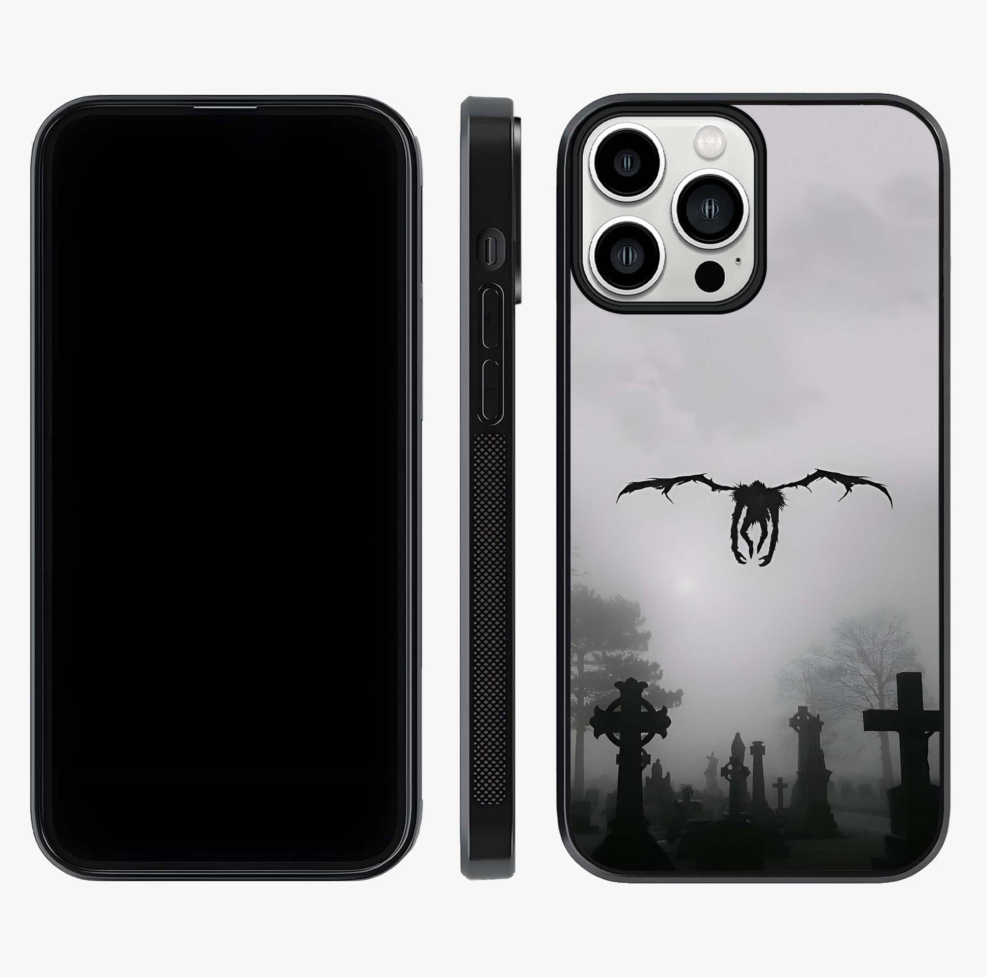 Graveyard Shadow Descent Glass Case displayed upright for full design visibility and premium finish.