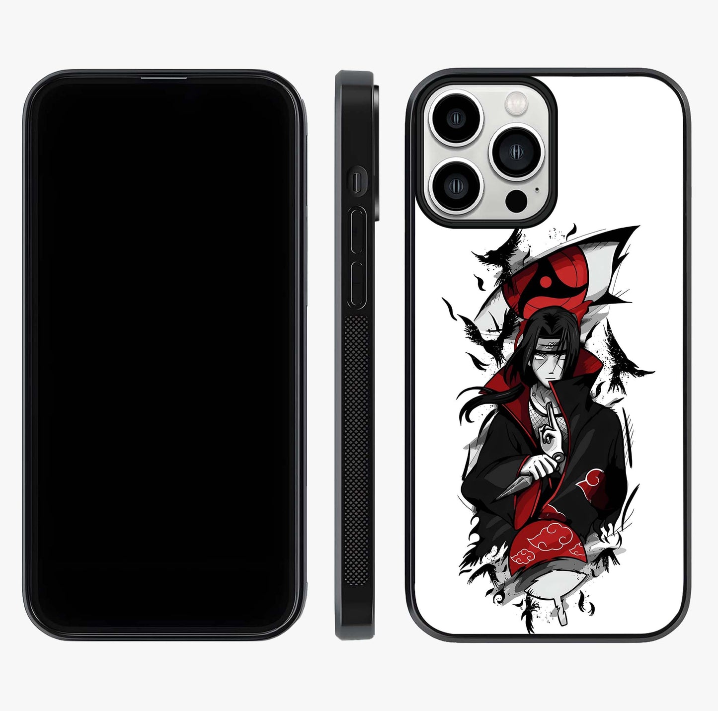 Itachi Sharingan Glass Case displayed upright for full design visibility and premium finish.