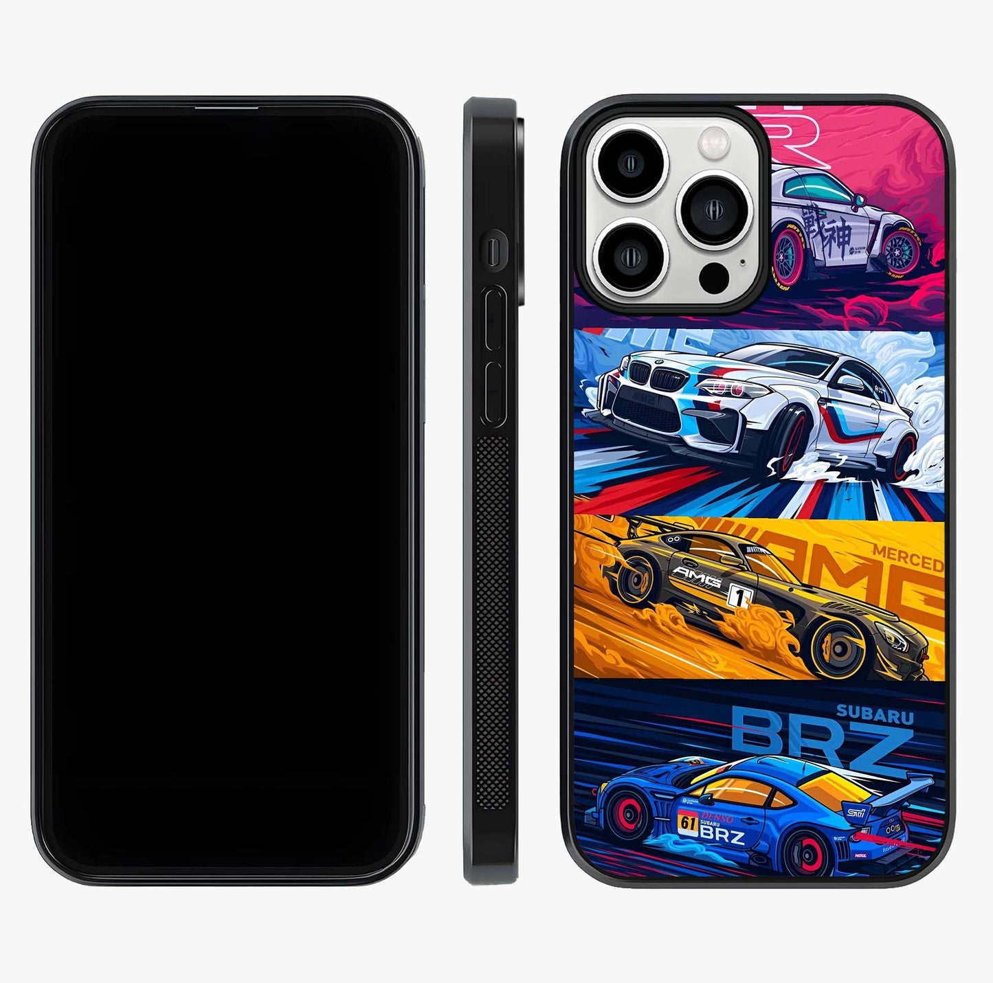 Jdm Sports Car Glass Case displayed upright for full design visibility and premium finish.