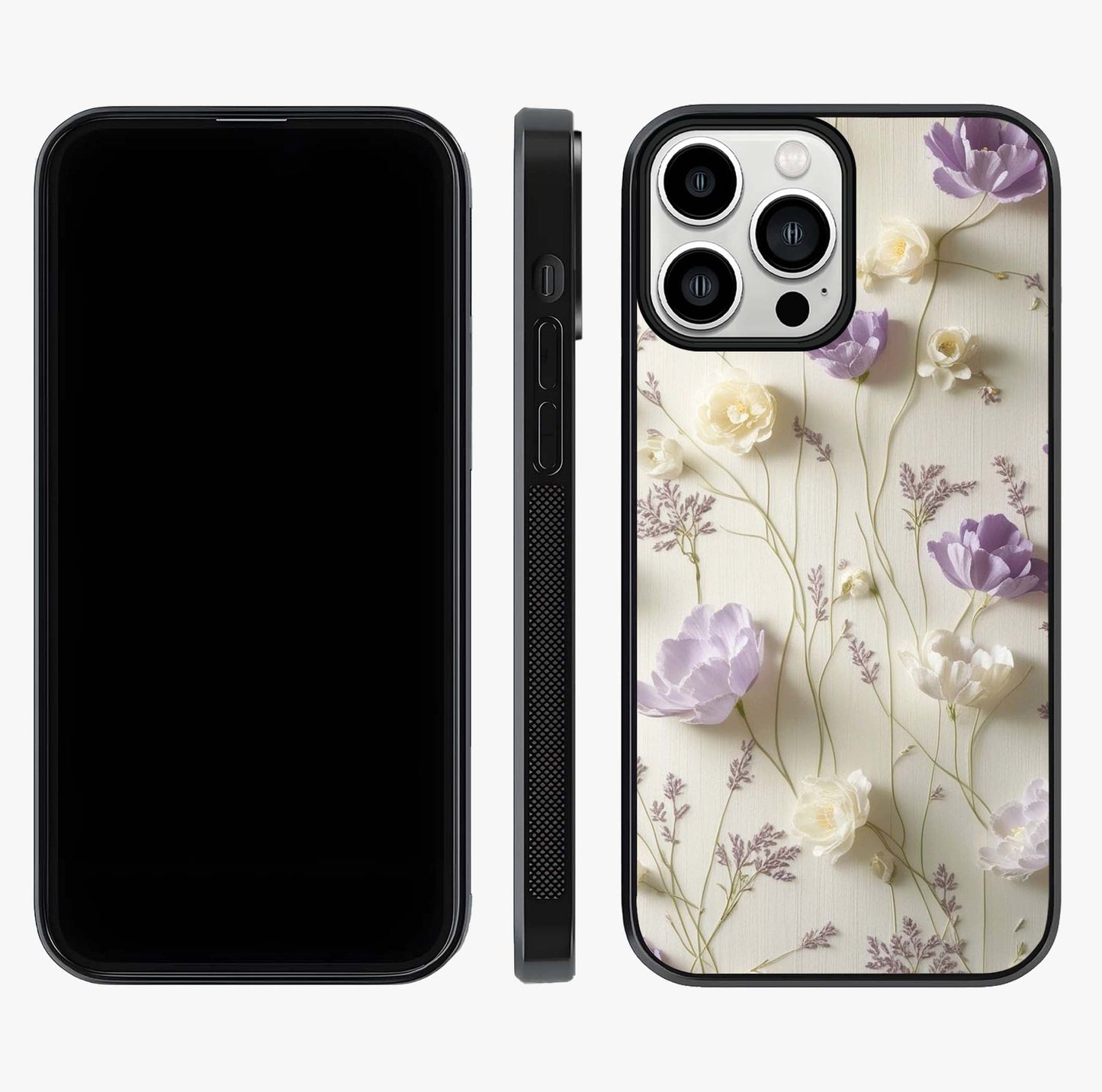 Lilac Breeze Harmony Glass Case displayed upright for full design visibility and premium finish.