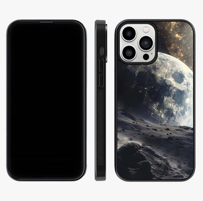 Lunar Horizon Glow Glass Case displayed upright for full design visibility and premium finish.