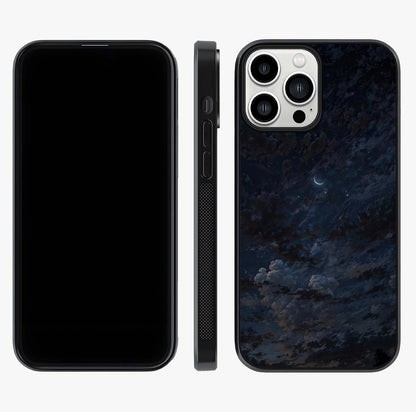 Lunar Veil Silence Glass Case displayed upright for full design visibility and premium finish.