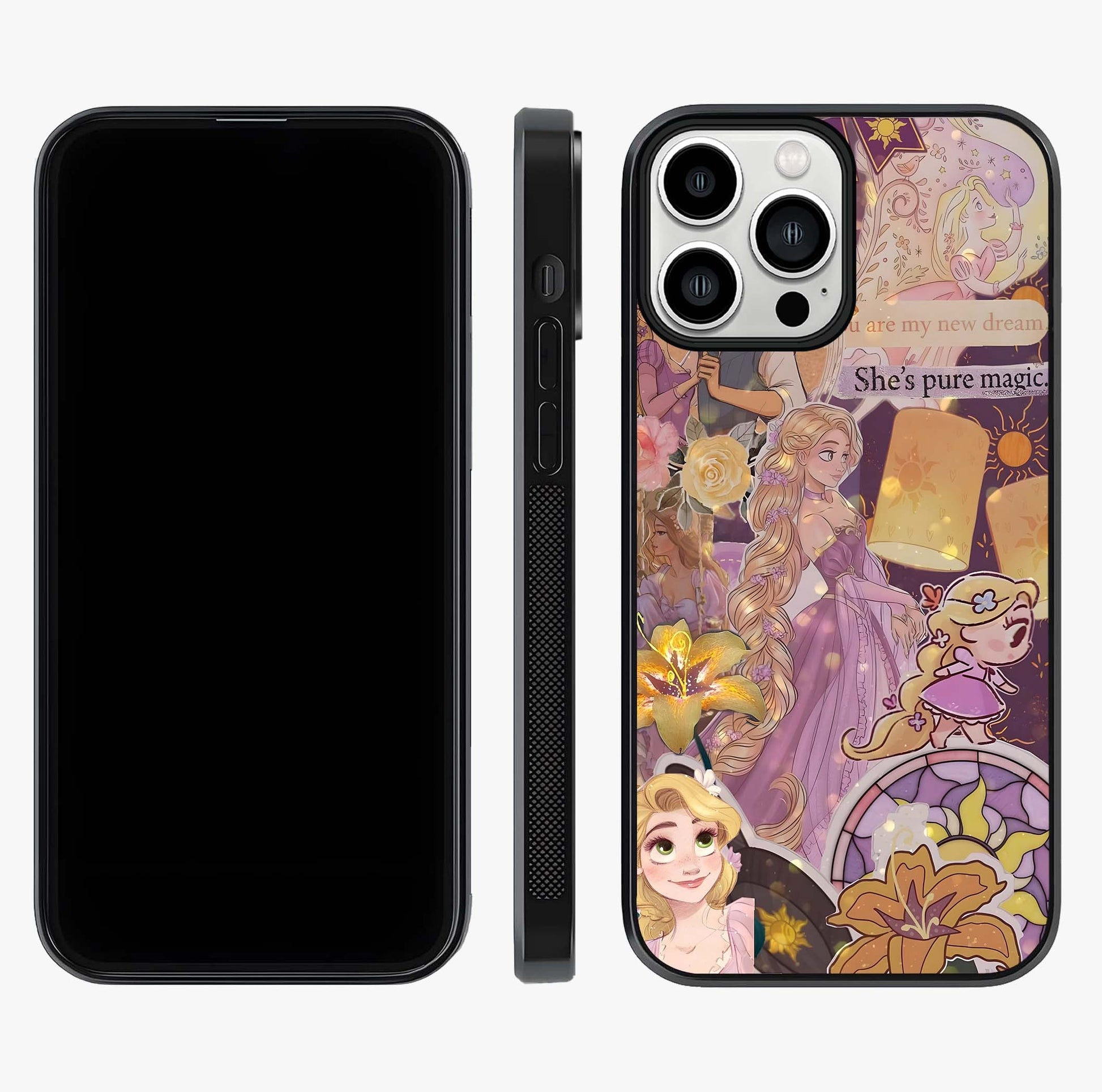 Magical Tangled Dream Glass Case displayed upright for full design visibility and premium finish.