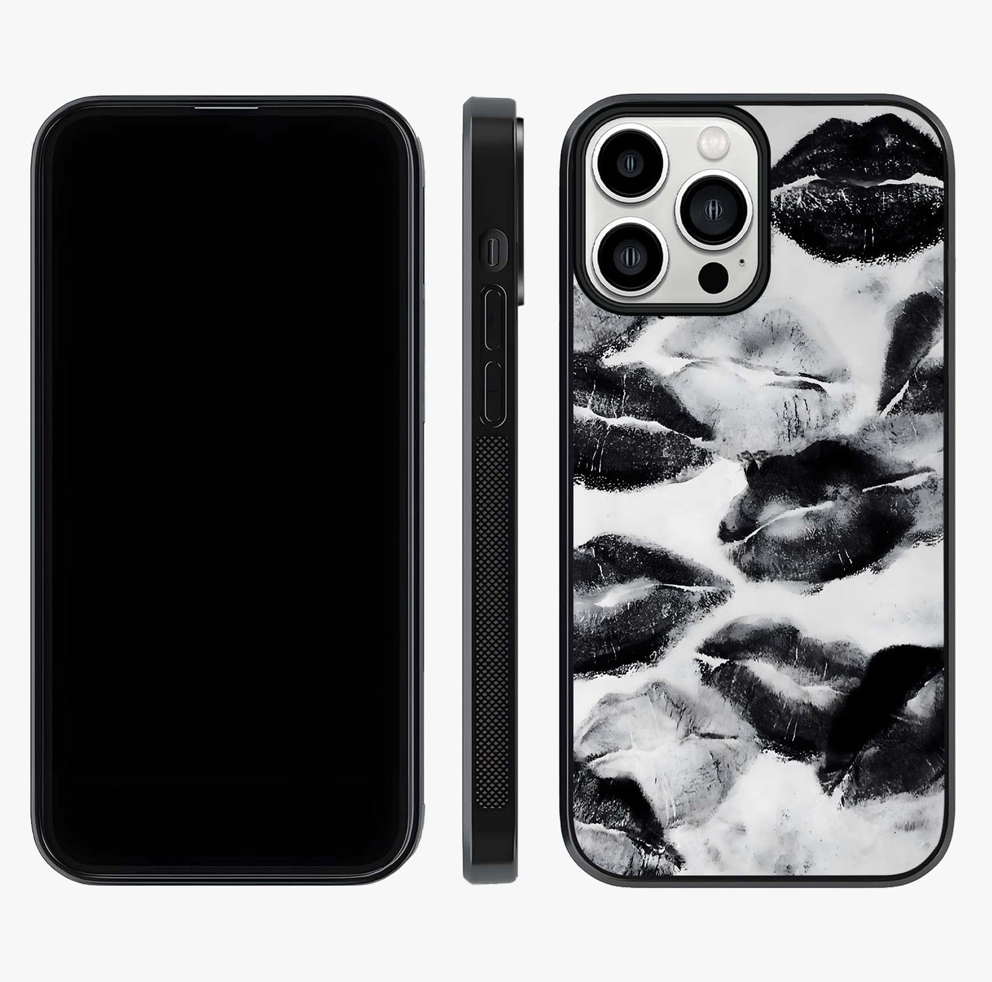 Midnight Kiss Marks Glass Case displayed upright for full design visibility and premium finish.