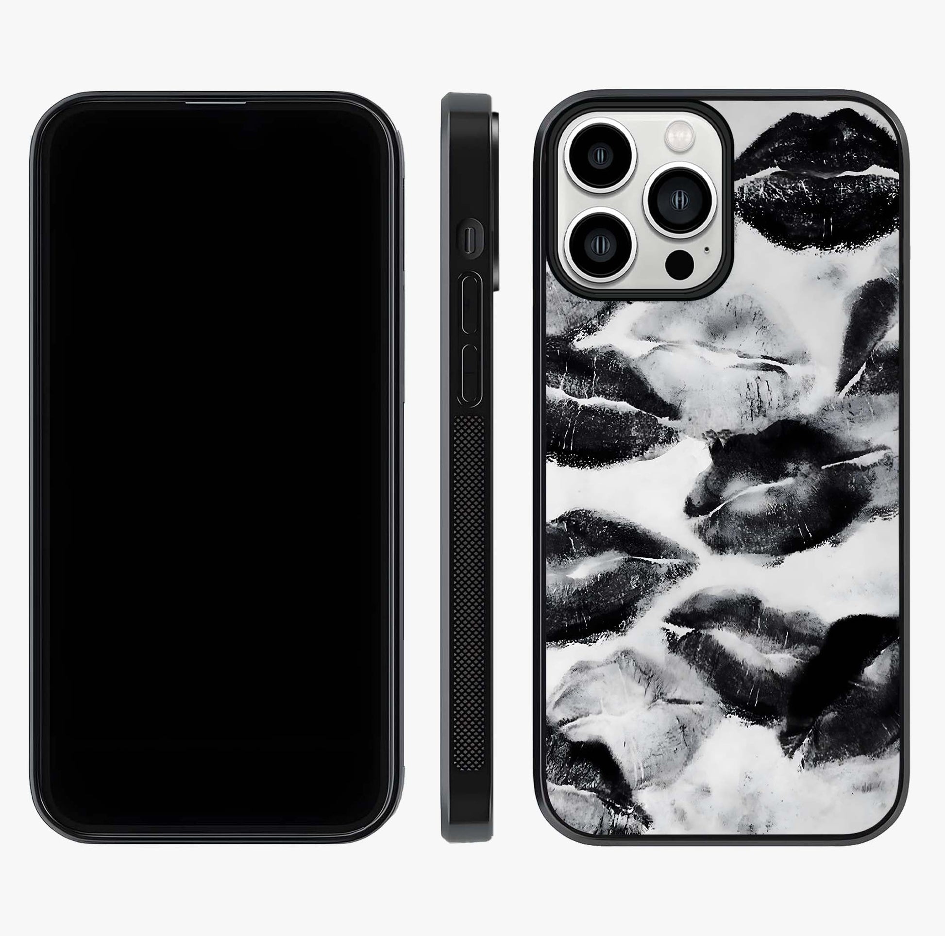 Midnight Kiss Marks Glass Case displayed upright for full design visibility and premium finish.