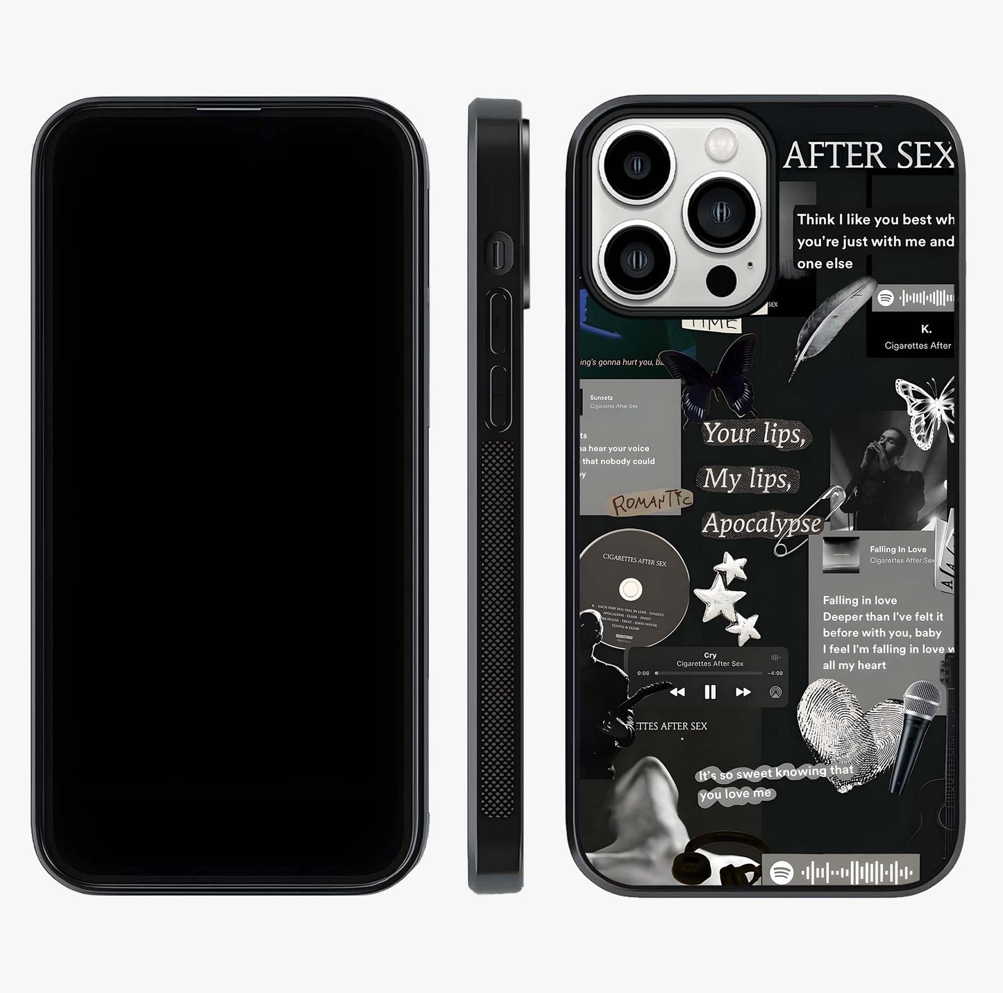 Midnight Love Echo Glass Case displayed upright for full design visibility and premium finish.
