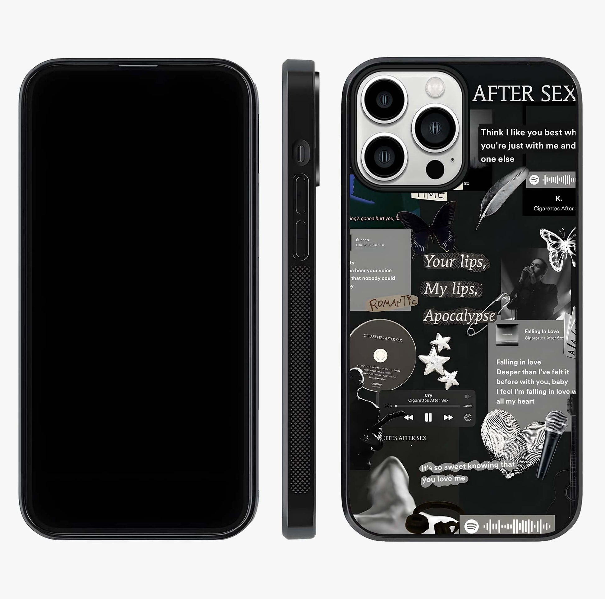 Midnight Love Echo Glass Case displayed upright for full design visibility and premium finish.