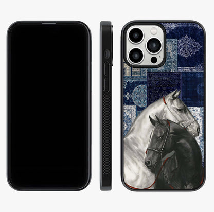 Midnight Stallion Blues Glass Case displayed upright for full design visibility and premium finish.