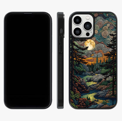 Moonlight Forest Dream Glass Case displayed upright for full design visibility and premium finish.
