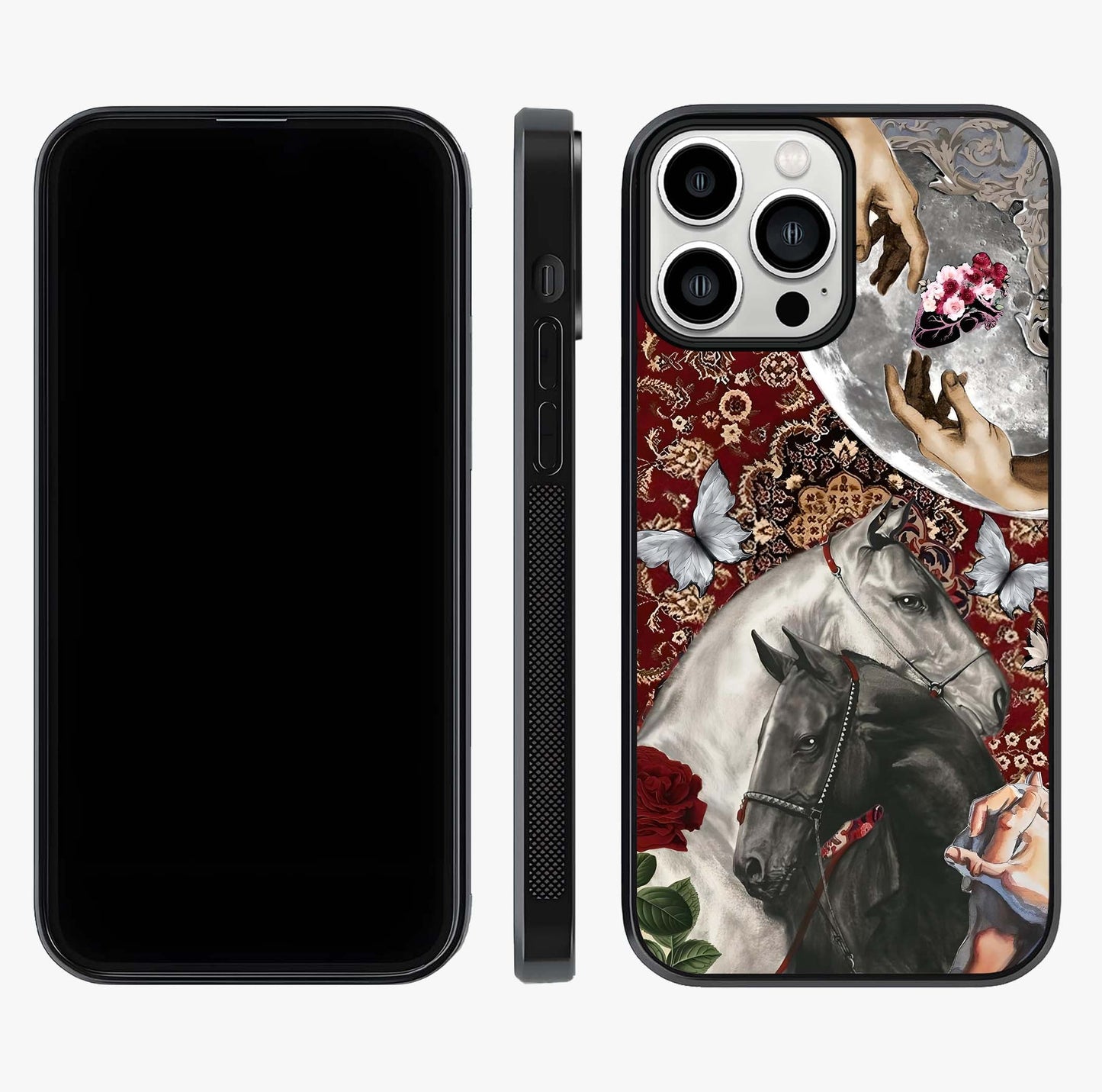 Moonlit Royal Stallion Glass Case displayed upright for full design visibility and premium finish.