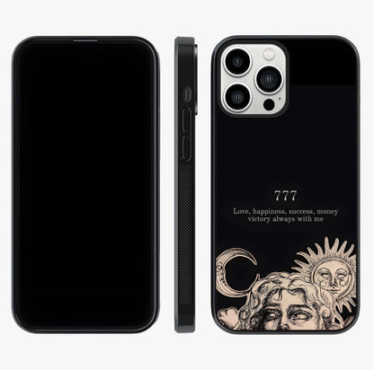 Mystic Victory Aura Glass Case displayed upright for full design visibility and premium finish.