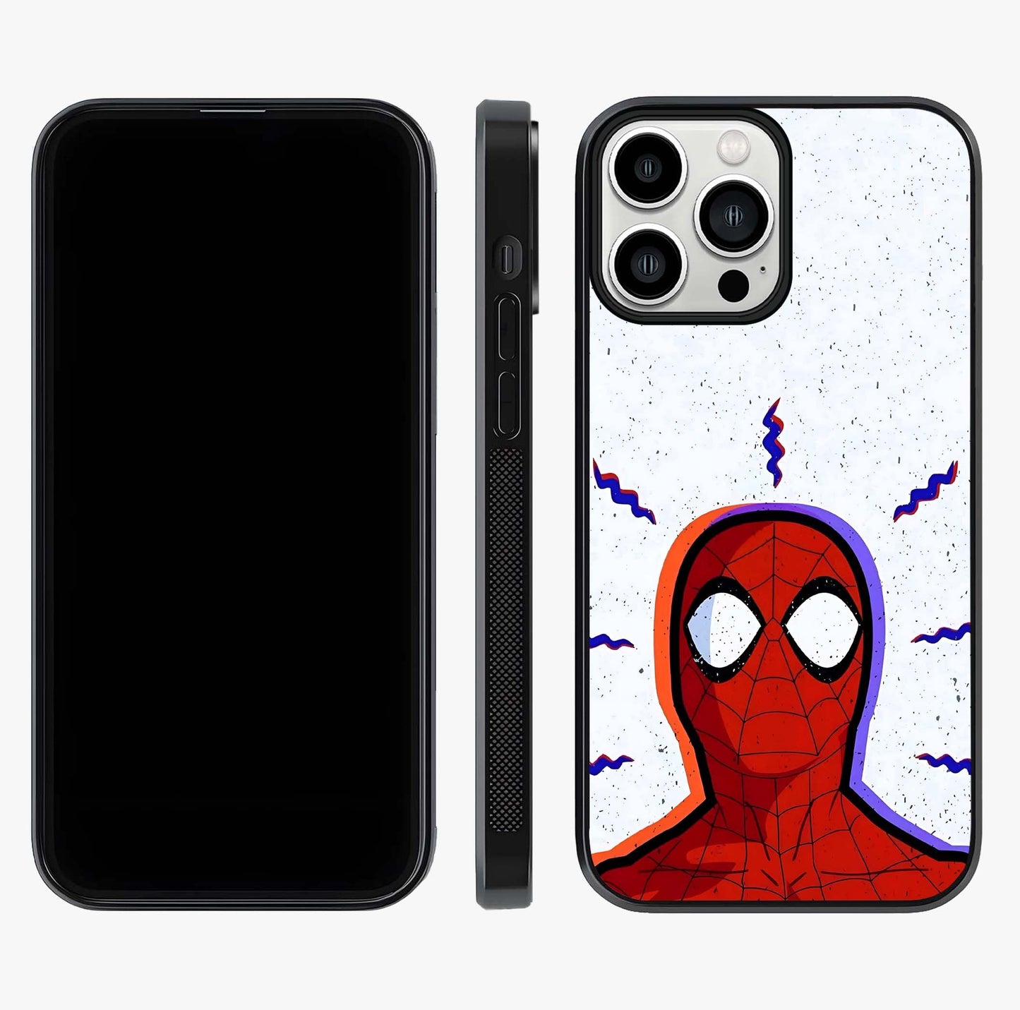 Omg Spiderman Glass Case displayed upright for full design visibility and premium finish.