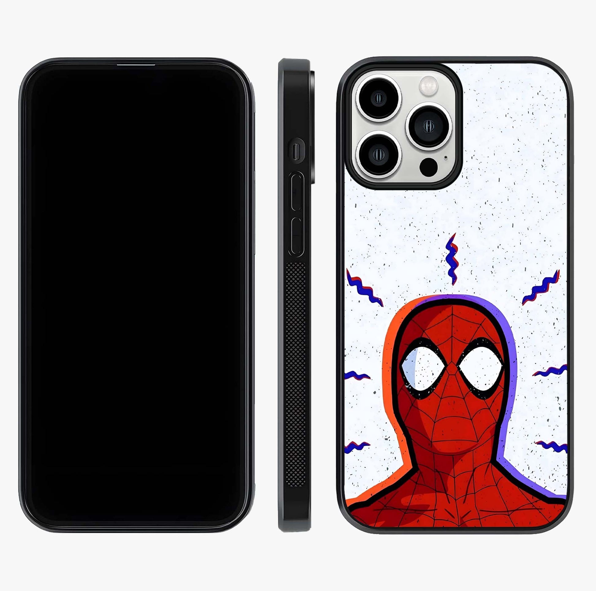Omg Spiderman Glass Case displayed upright for full design visibility and premium finish.