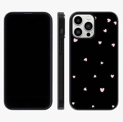 Pink Love Drops Glass Case displayed upright for full design visibility and premium finish.