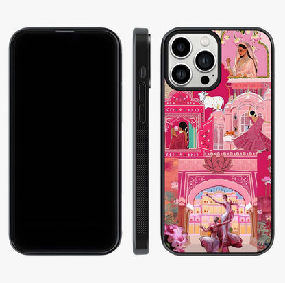 Pink Palace Muse Glass Case displayed upright for full design visibility and premium finish.