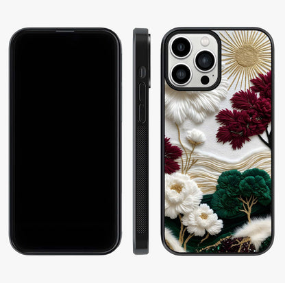 Radiant Bloom Elegance Glass Case displayed upright for full design visibility and premium finish.