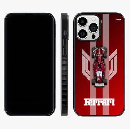Red Ferrari F1 Vertical Glass Case displayed upright for full design visibility and premium finish.