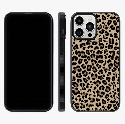 Savage Chic Pattern Glass Case displayed upright for full design visibility and premium finish.