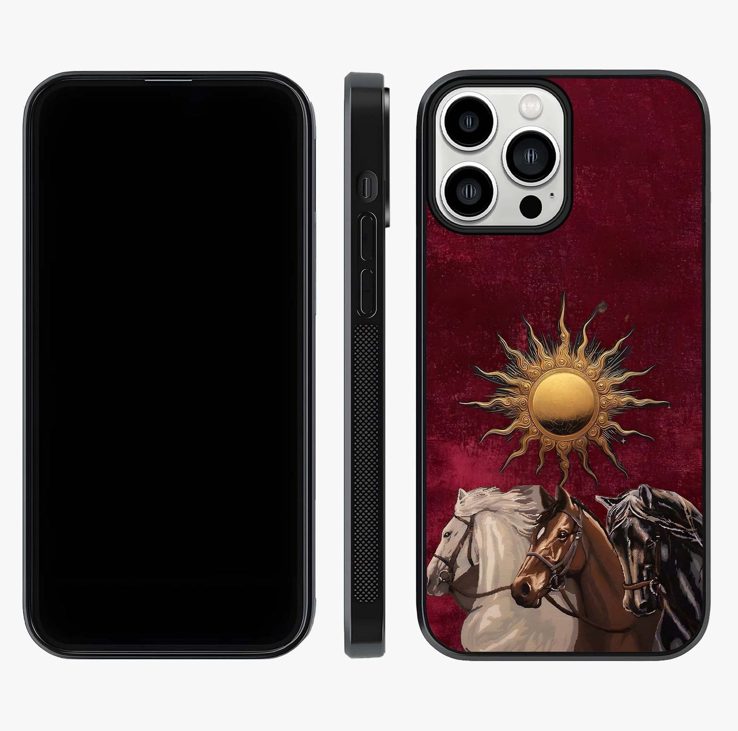 Solar Riders Glass Case displayed upright for full design visibility and premium finish.