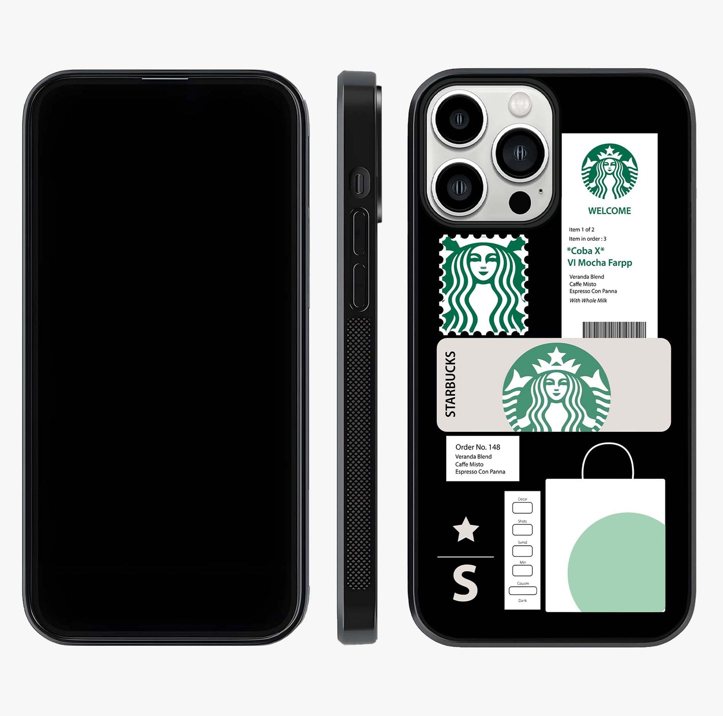 Starbucks Mocha Glass Case displayed upright for full design visibility and premium finish.