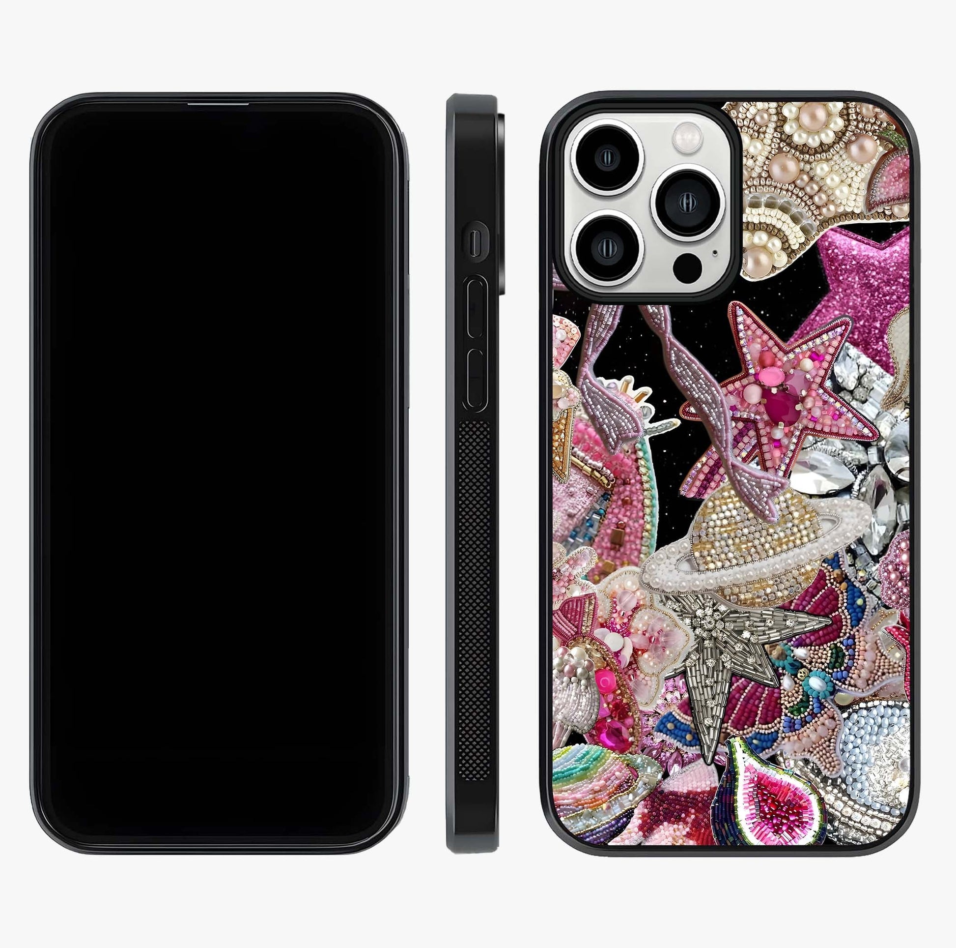 Starlit Jewel Dream Glass Case displayed upright for full design visibility and premium finish.