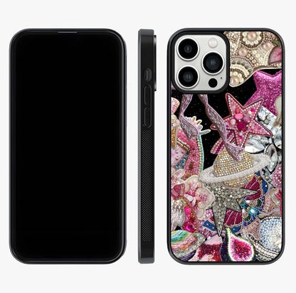 Starlit Jewel Dream Glass Case displayed upright for full design visibility and premium finish.