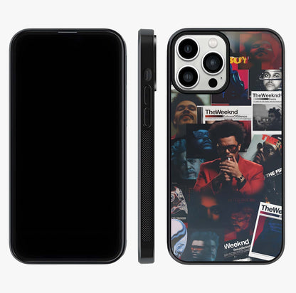 The Weeknd Glass Case displayed upright for full design visibility and premium finish.