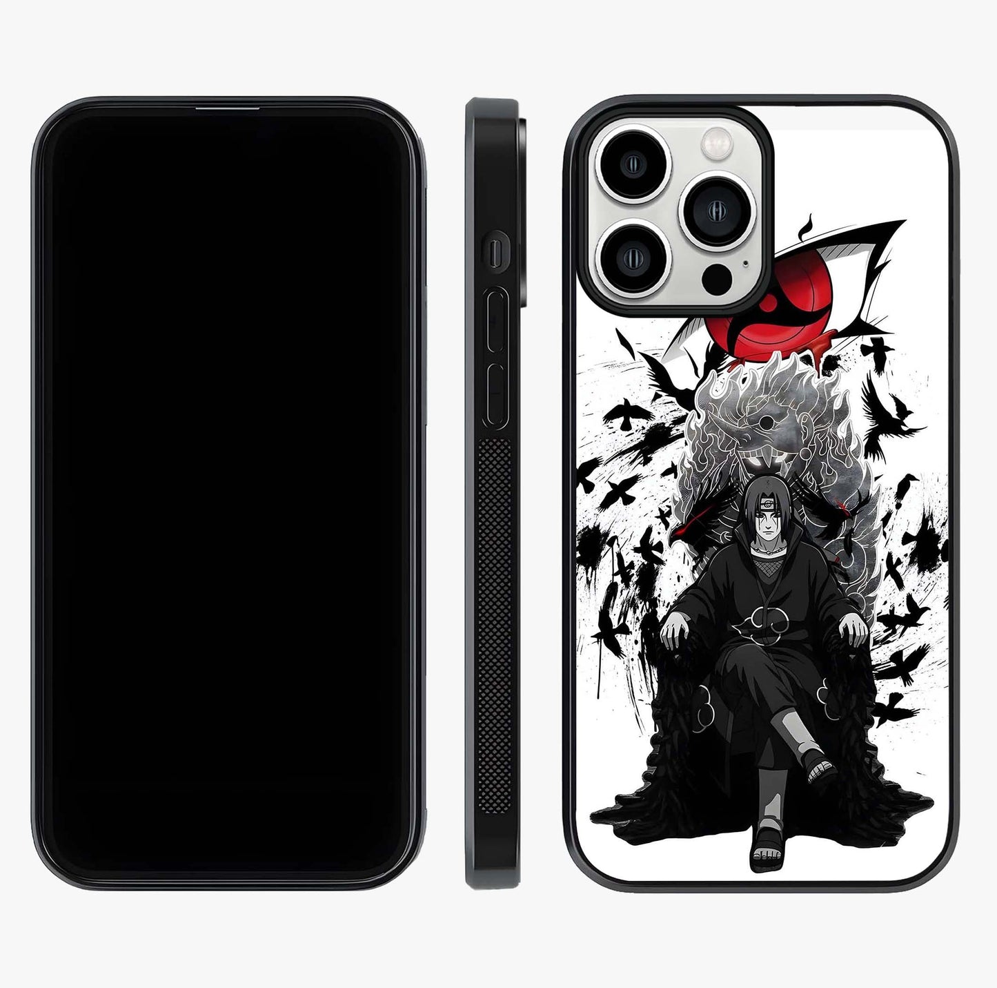 Uchiha Shadow Throne Glass Case displayed upright for full design visibility and premium finish.