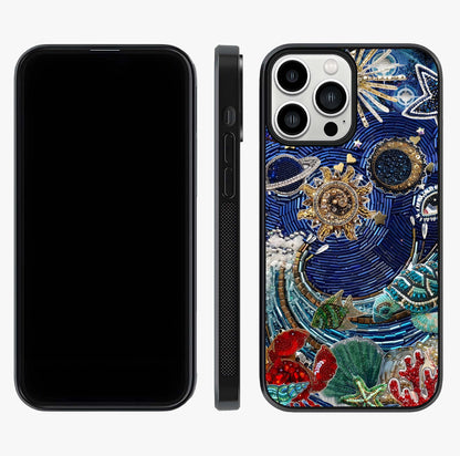 Universe Underwater Spark Glass Case displayed upright for full design visibility and premium finish.