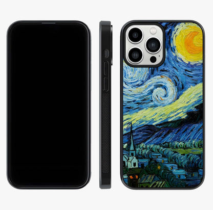 Van Gogh Art Glass Case displayed upright for full design visibility and premium finish.