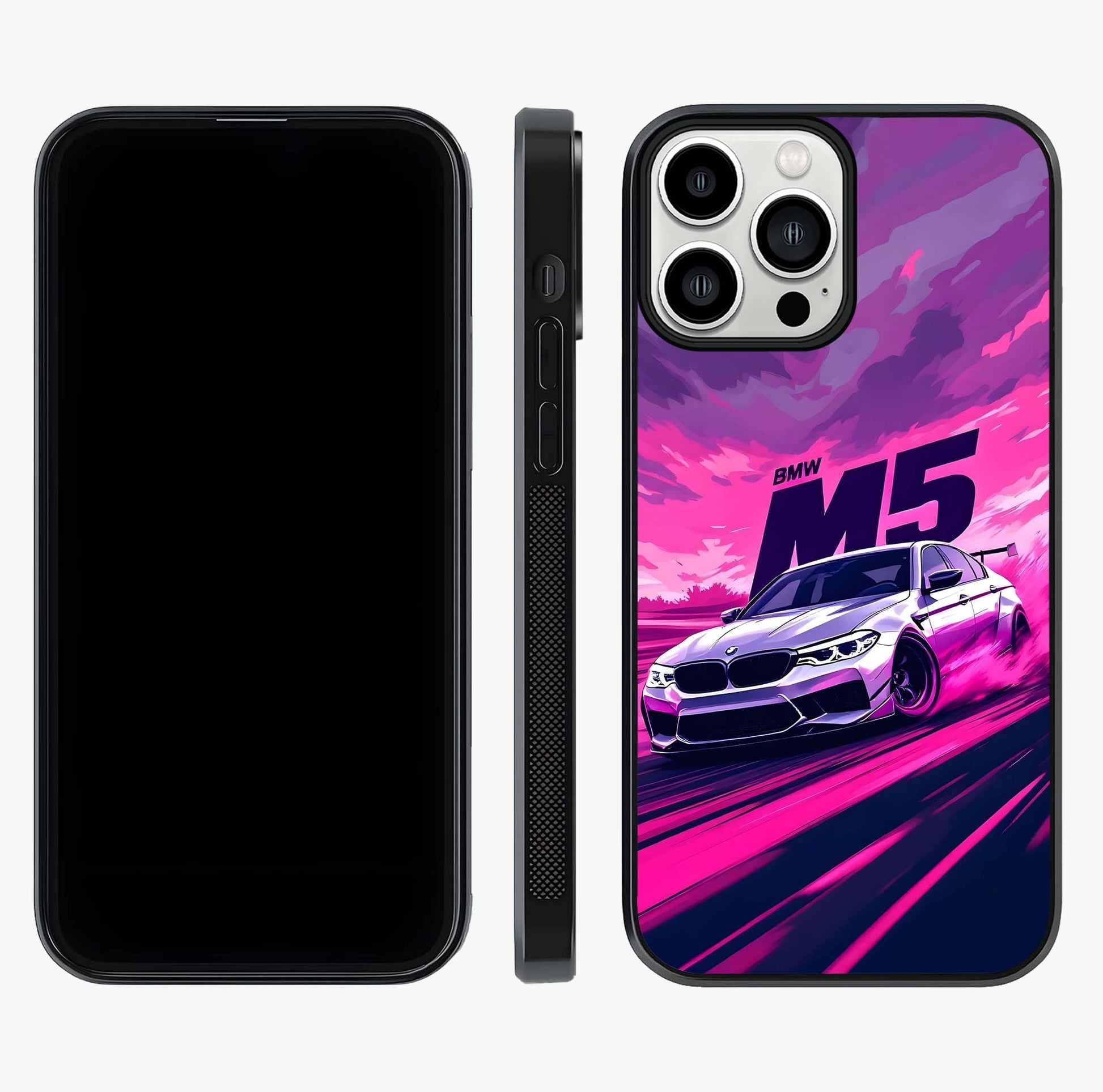 Velocity Drift Pulse Glass Case displayed upright for full design visibility and premium finish.