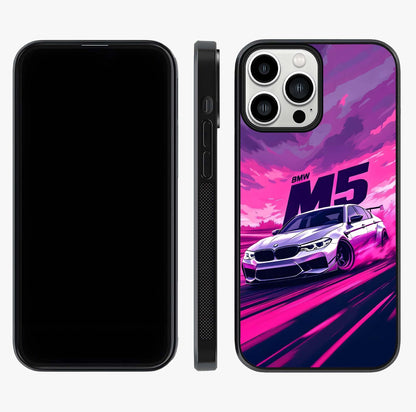 Velocity Drift Pulse Glass Case displayed upright for full design visibility and premium finish.