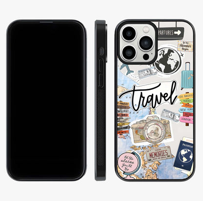 Wanderlust Journal Glass Case displayed upright for full design visibility and premium finish.