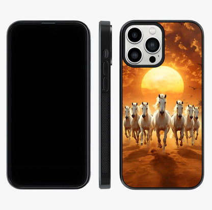 Wild Sunset Majesty Glass Case displayed upright for full design visibility and premium finish.