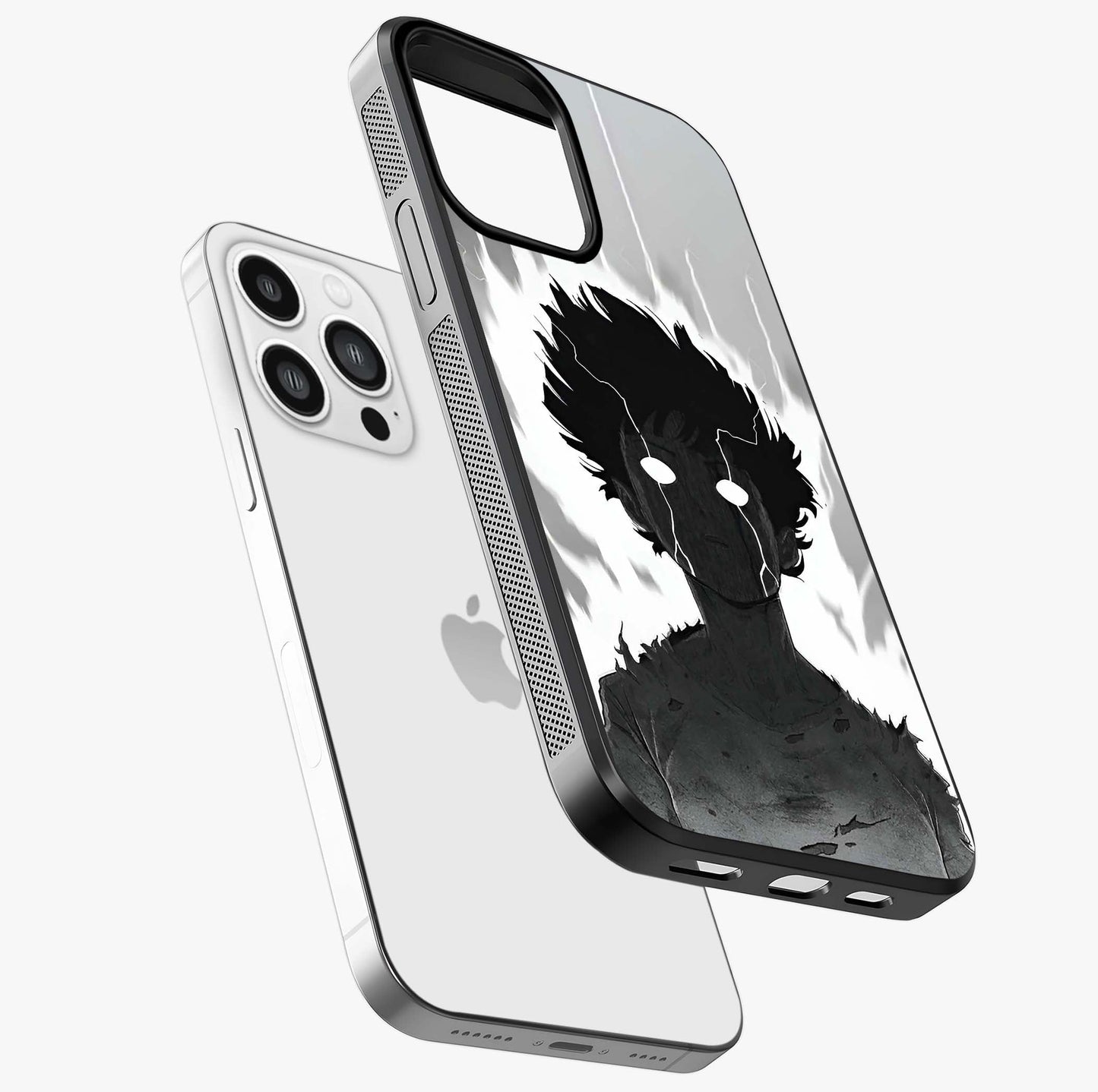 Awakened Inner Rage Glass Case laid diagonally highlighting side profile, edges and glossy glass shine.
