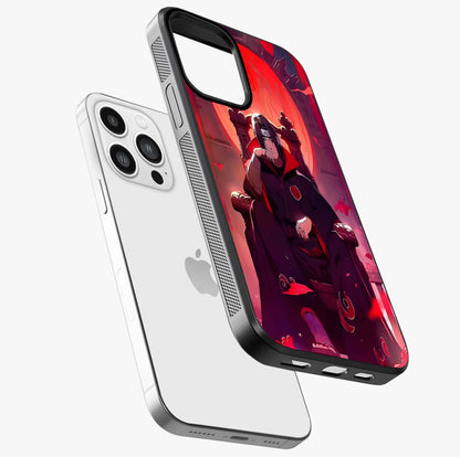 Blood Moon Sovereign Glass Case laid diagonally highlighting side profile, edges and glossy glass shine.
