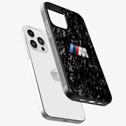 Carbon Speed Mark Glass Case laid diagonally highlighting side profile, edges and glossy glass shine.
