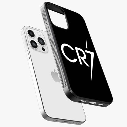 Cr7 Elite Strike Glass Case laid diagonally highlighting side profile, edges and glossy glass shine.