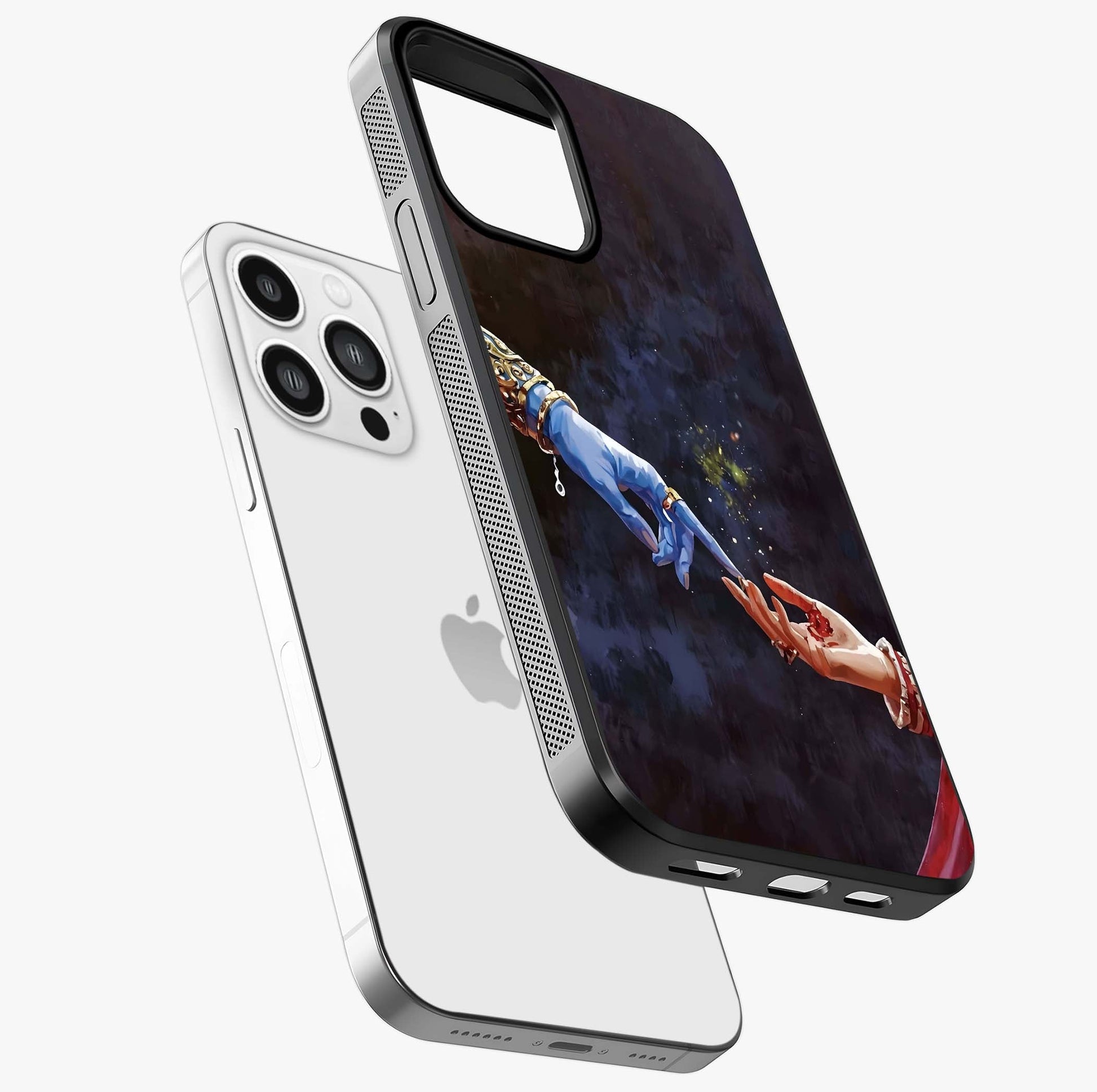 Divine Touch Eternal Glass Case laid diagonally highlighting side profile, edges and glossy glass shine.